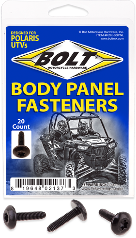 BOLT UTV BODY PANEL FASTENERS M6X24 BODY PANEL SCREWS 20PK