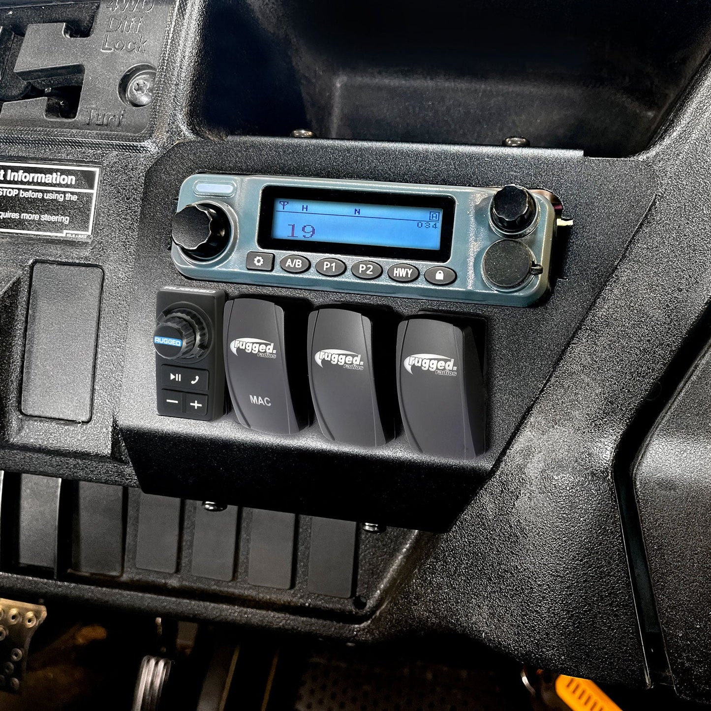 Rugged Radios Rugged Radios Honda Pioneer Mount for Radio Switches or Rocker Switch