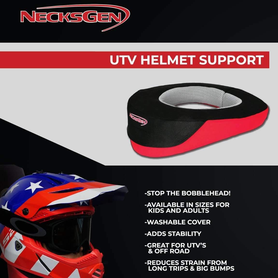 Rugged Radios Rugged Radios NecksGen UTV Helmet Support for Recreation