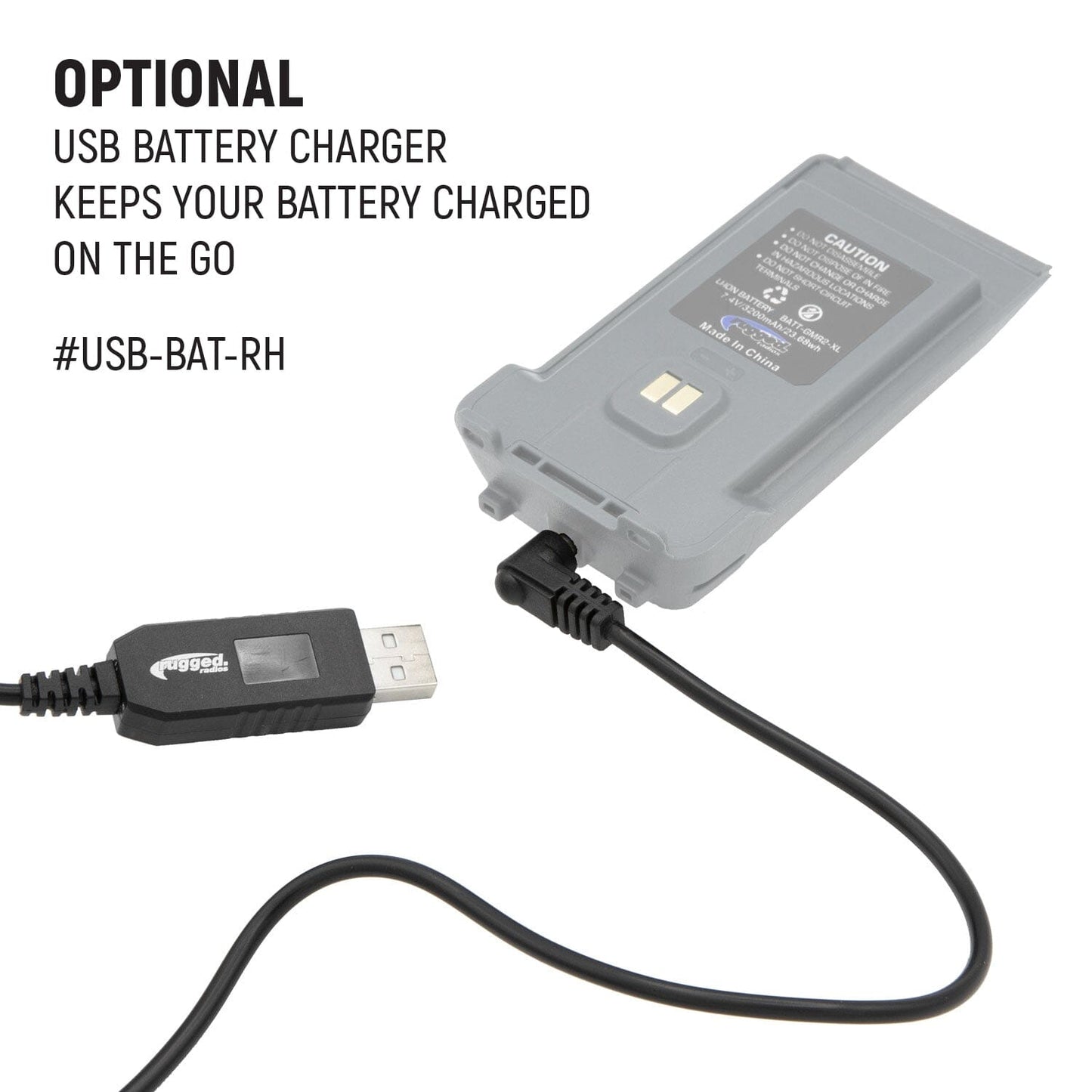 Rugged Radios Rugged Radios GMR2 Replacement Battery with 12v Charge Port and Belt C
