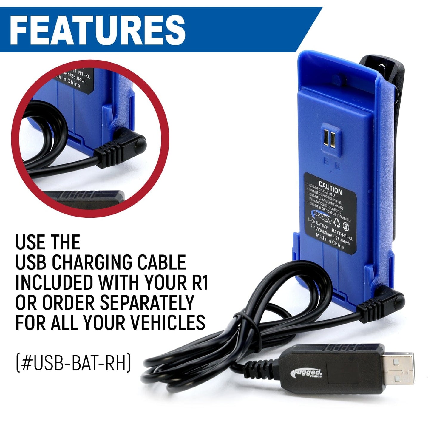 Rugged Radios Rugged Radios XL Battery for R1 Handheld Radio