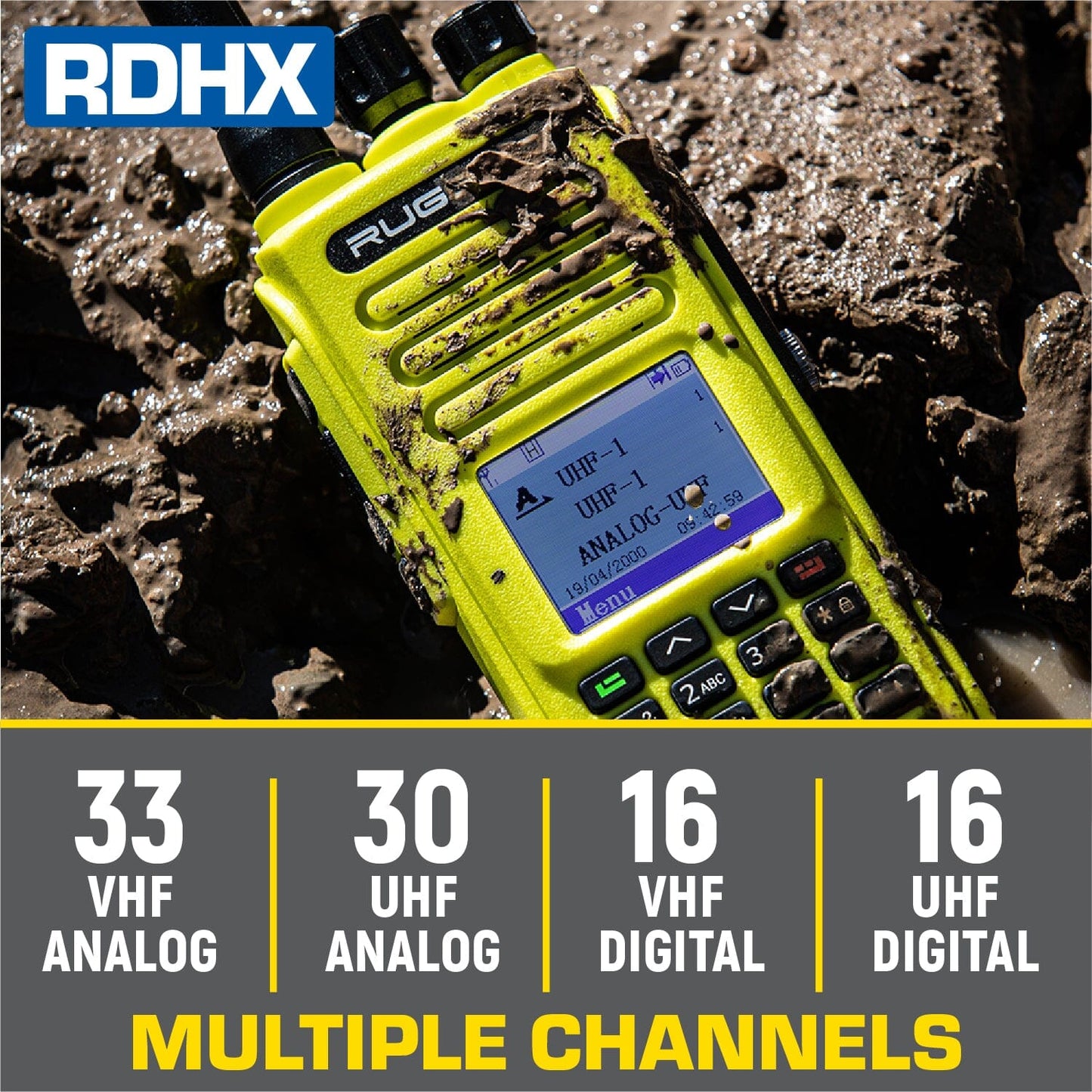 Rugged Radios Rugged RDH-X Waterproof Business Band Two-Way Handheld Radio