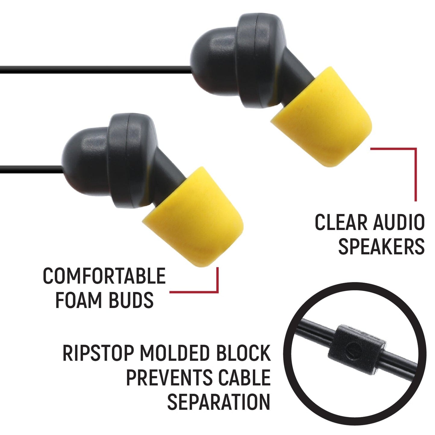 Rugged Radios Rugged Radios Sportsman Foam Earbud Speakers - Mono and Stereo