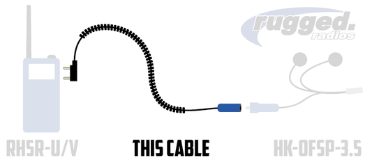 Rugged Radio 2-Pin to Off-Road Coil Cord for Handheld Radios