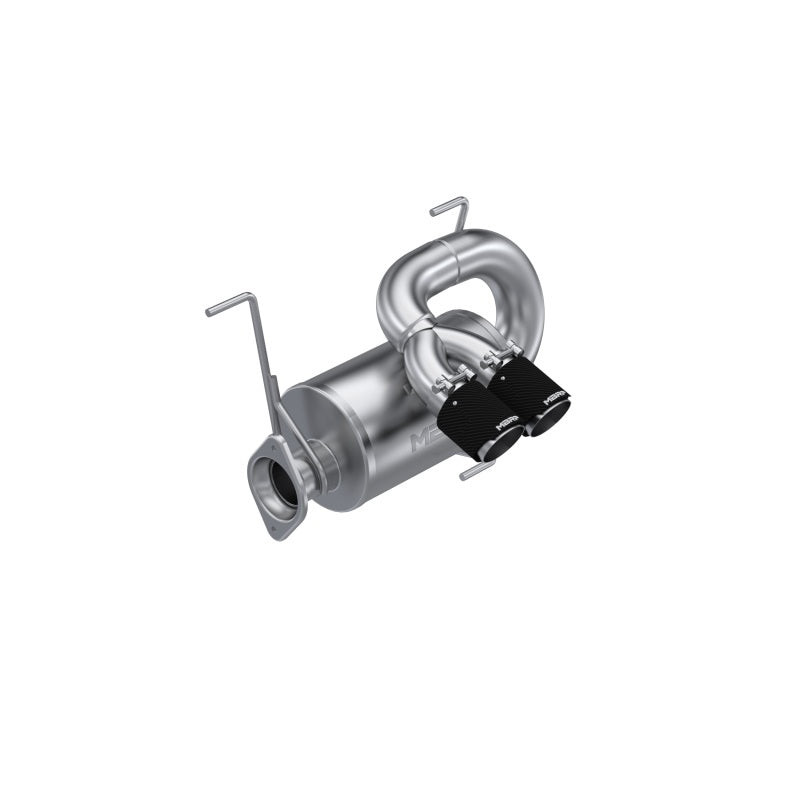 MBRP DUAL SLIP-ON CENTER OUT W/ PERFORMANCE MUFFLER CF TIP