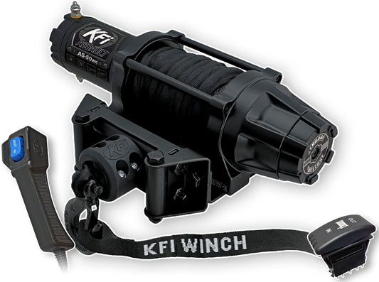 KFI Assault 5000 lb Wide Synthetic Winch (Universal ATV/UTV) — alternate view 2