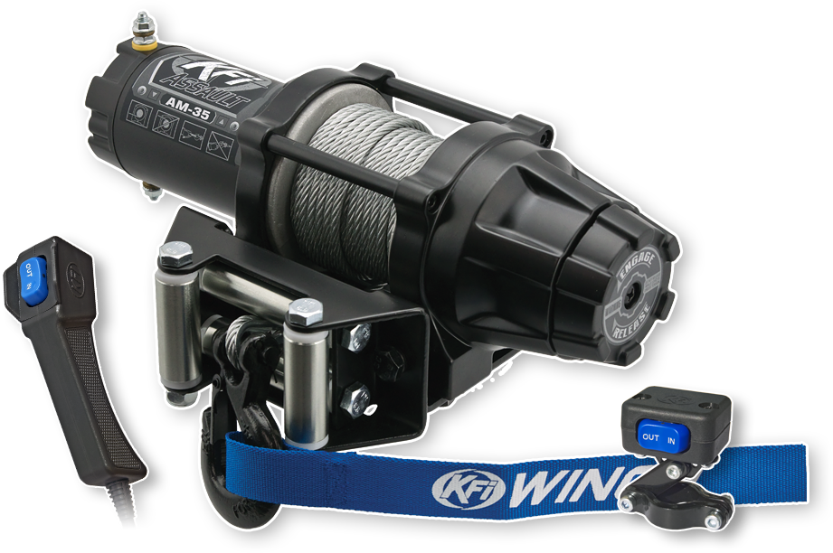 KFI Assault 3500 lb Steel Cable Winch (Universal ATV/UTV) — alternate view 2