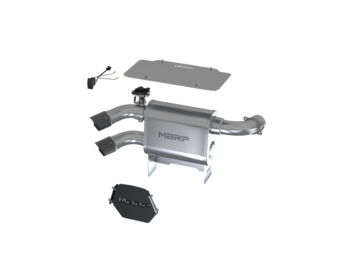 MBRP DUAL SLIP-ON SYSTEM W/ 3" ACTIVE EXHAUST CF TIP — alternate view 2
