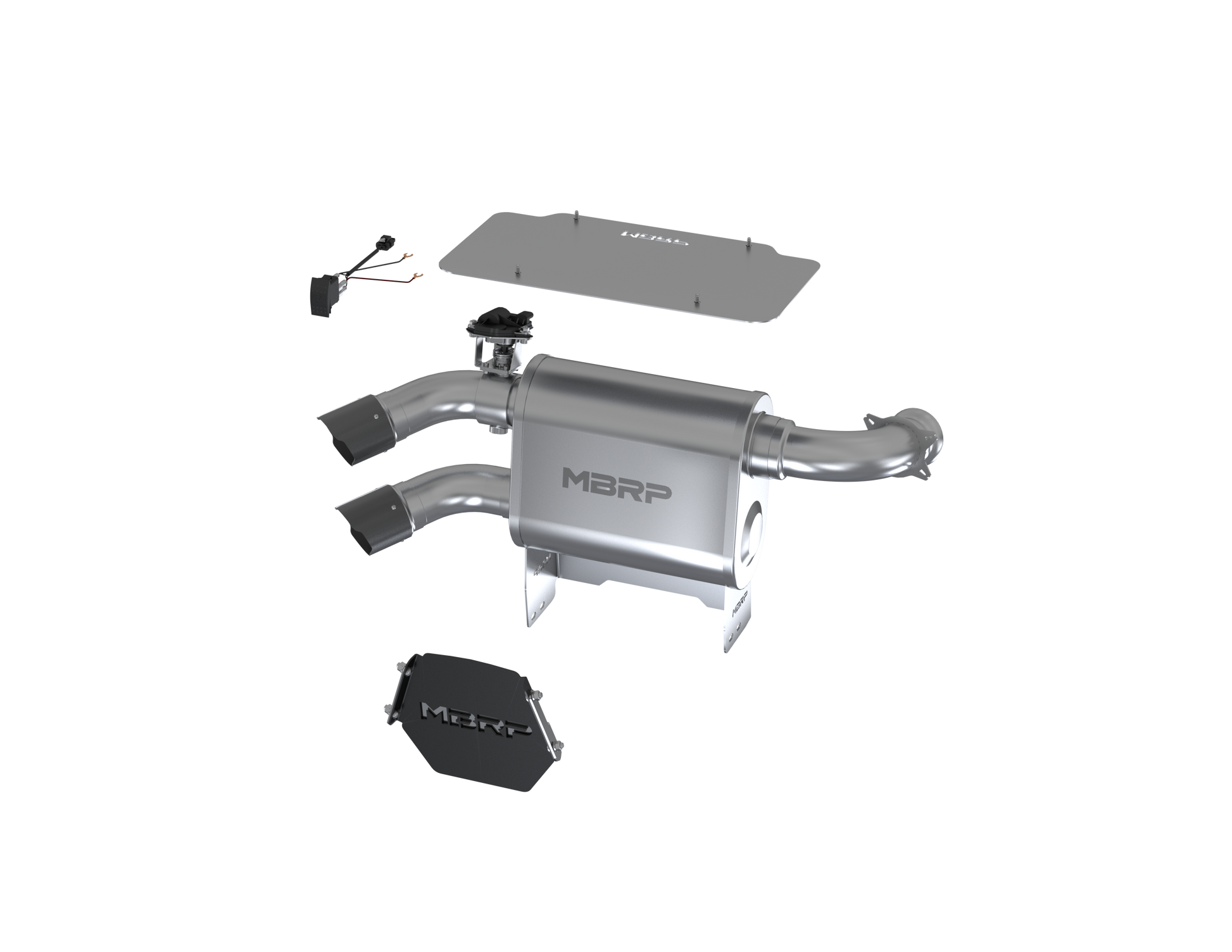 MBRP DUAL SLIP-ON SYSTEM W/ 3" ACTIVE EXHAUST CF TIP — alternate view 2