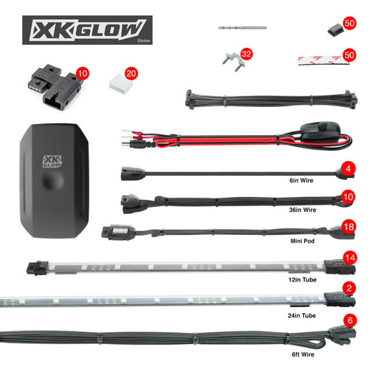 XK GLOW 34PC XKCHROME RGB UTV KIT — alternate view 2