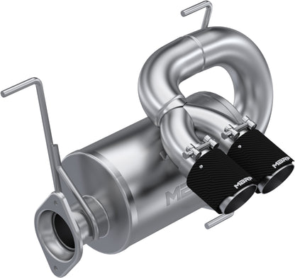 MBRP DUAL SLIP-ON CENTER OUT W/ PERFORMANCE MUFFLER CF TIP — alternate view 2