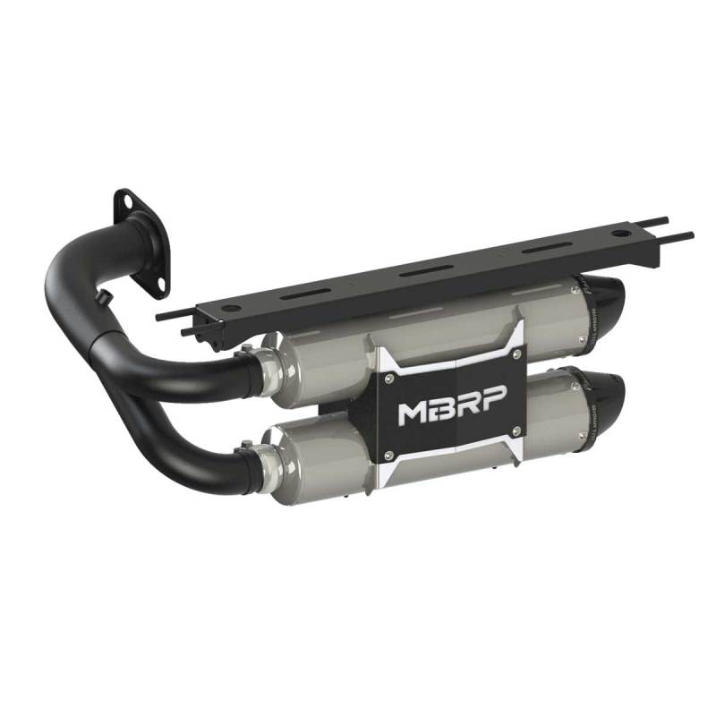 MBRP DUAL STACKED SLIP-ON SYSTEM W/ PERFORMANCE MUFFLER BLK TIP — alternate view 2
