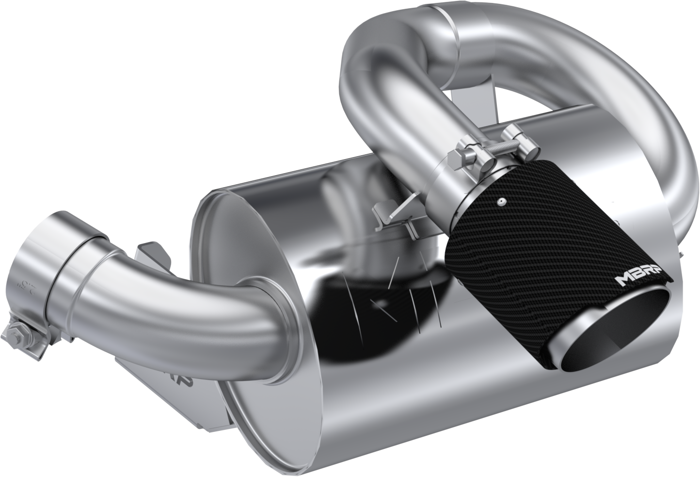 MBRP SINGLE SLIP-ON CENTER EXIT W/ 2.5" PERFORMANCE MUFFLER — alternate view 3