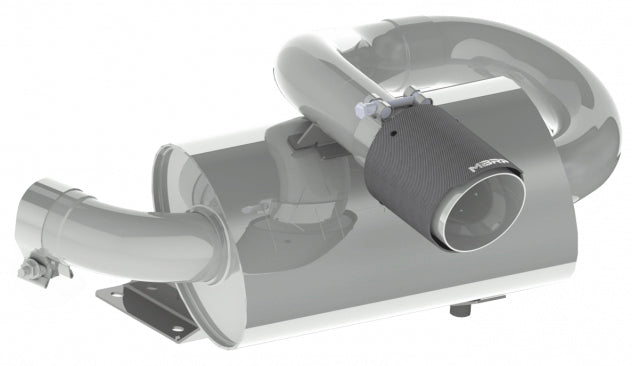 MBRP SINGLE SLIP-ON CENTER EXIT W/ PERFORMANCE MUFFLER CF TIP — alternate view 4