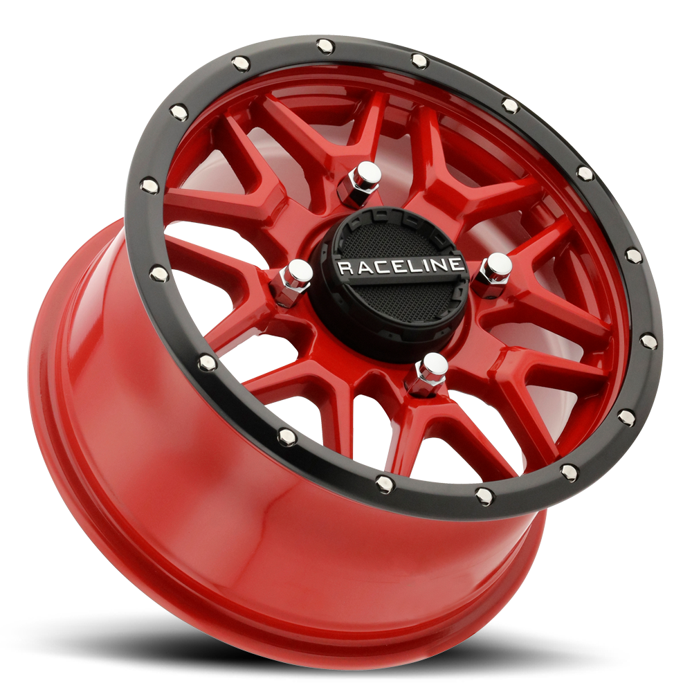 RACELINE KRANK WHEEL 14X7 4/156 5+2 (+10MM) BLK/RED — alternate view 2