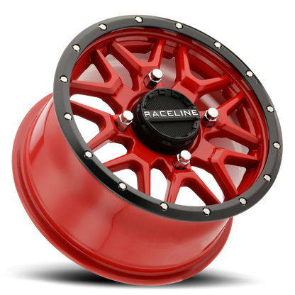 RACELINE KRANK WHEEL 14X7 4/156 5+2 (+10MM) BLK/RED — alternate view 2