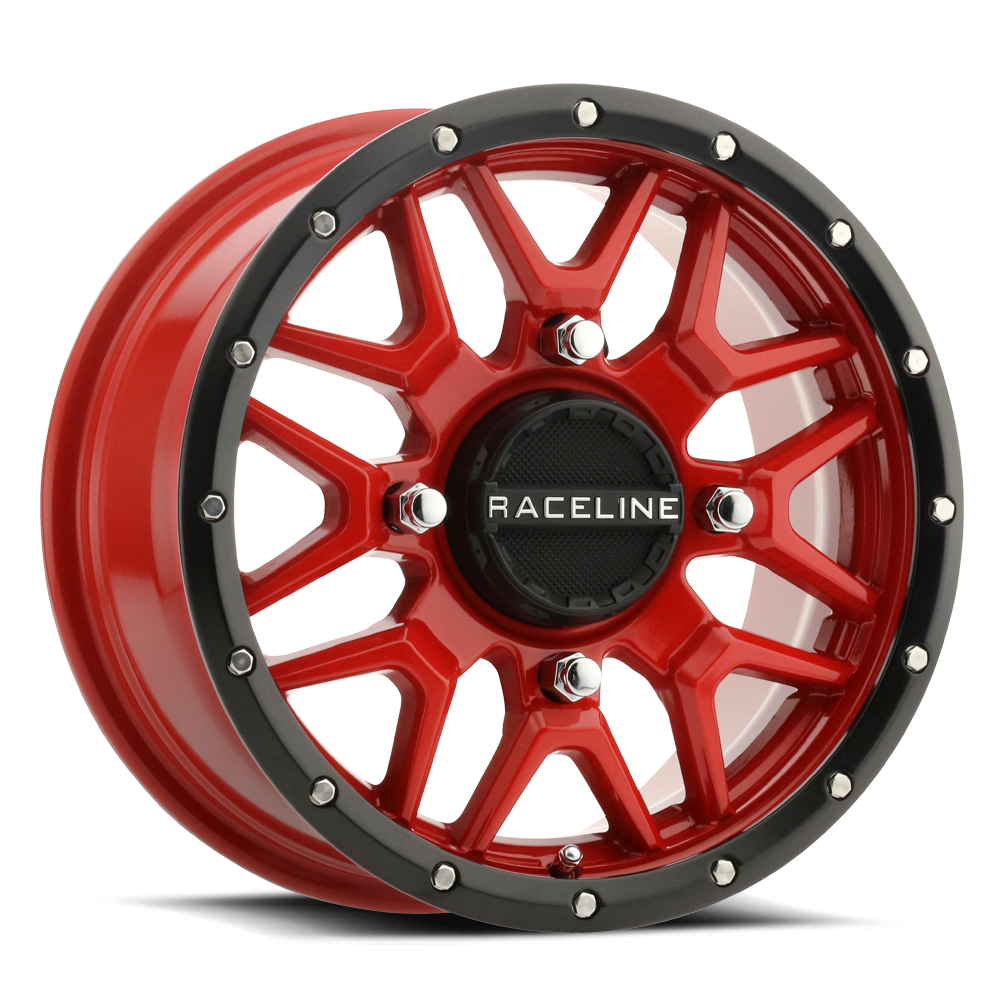 RACELINE KRANK WHEEL 14X7 4/156 5+2 (+10MM) BLK/RED
