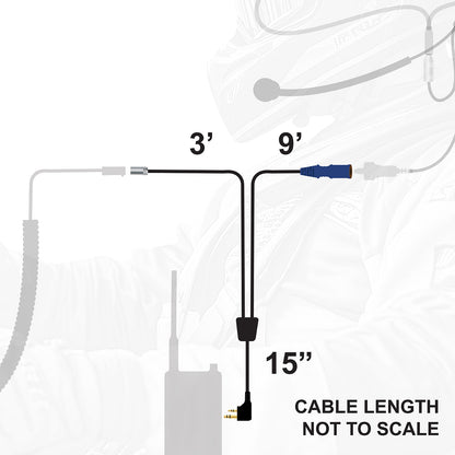 Rugged Radios RUGGED Wired XL Single Seat Car Harness with Pre-Wired 2-Pin Rugged Ha