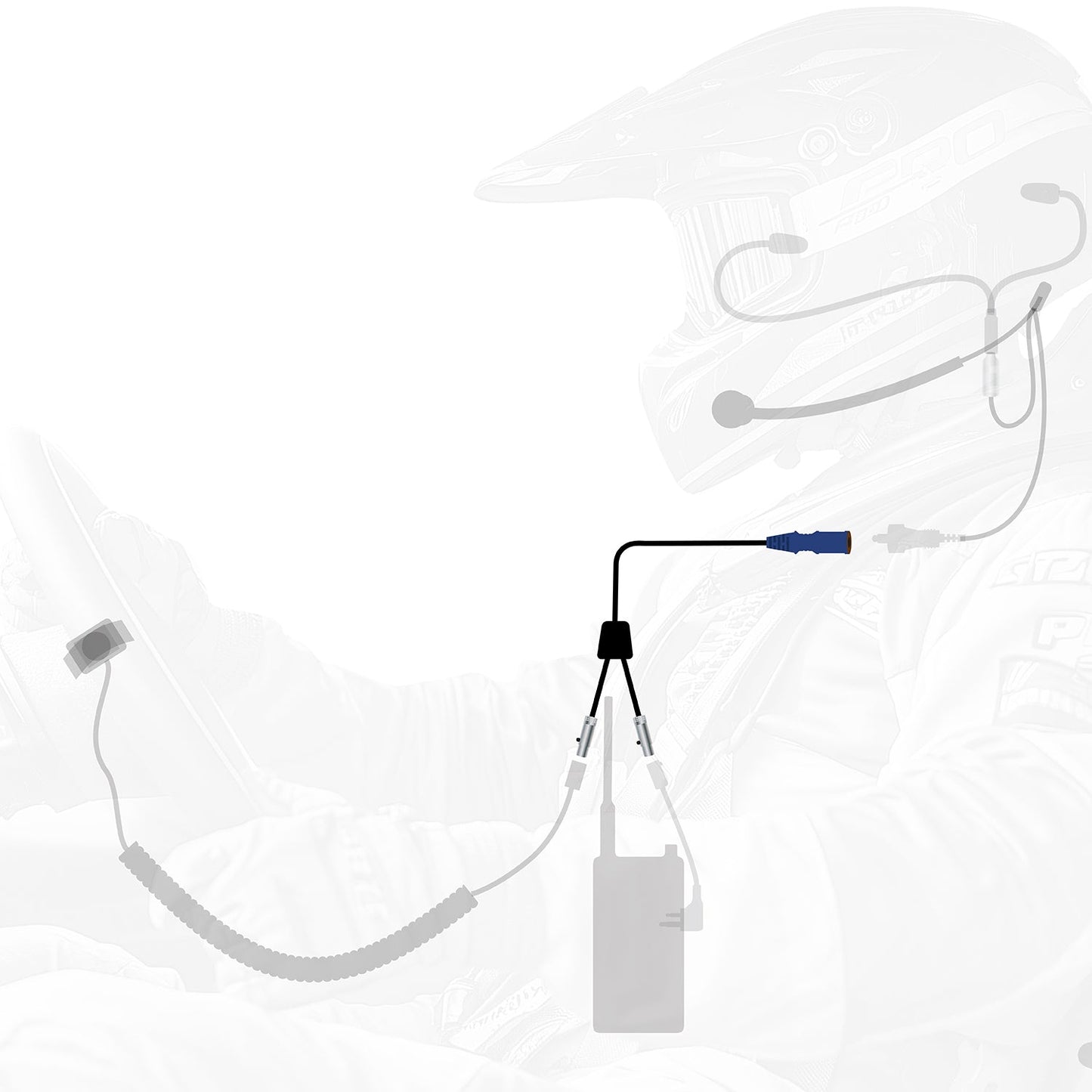 Rugged Radios RUGGED Wired SPECIAL LENGTH Single Seat Car Harness without Radio Jump