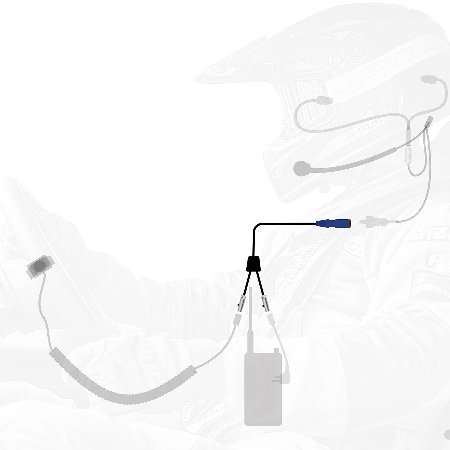 Rugged Radios RUGGED Wired SPECIAL LENGTH Single Seat Car Harness without Radio Jump