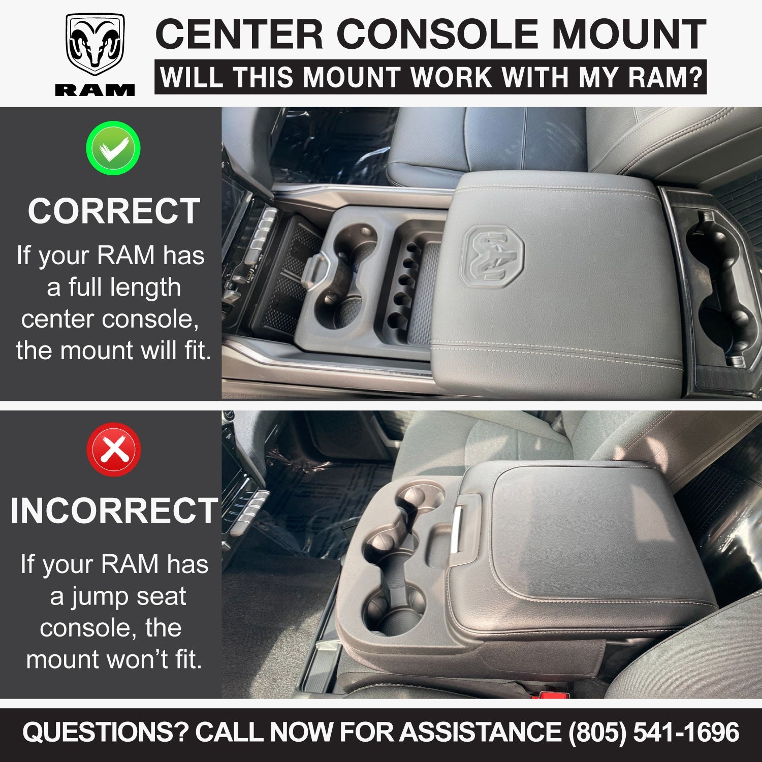 Rugged Radios Rugged Radios Center Console Radio Mount for Ford Chevy GMC and Ram TR