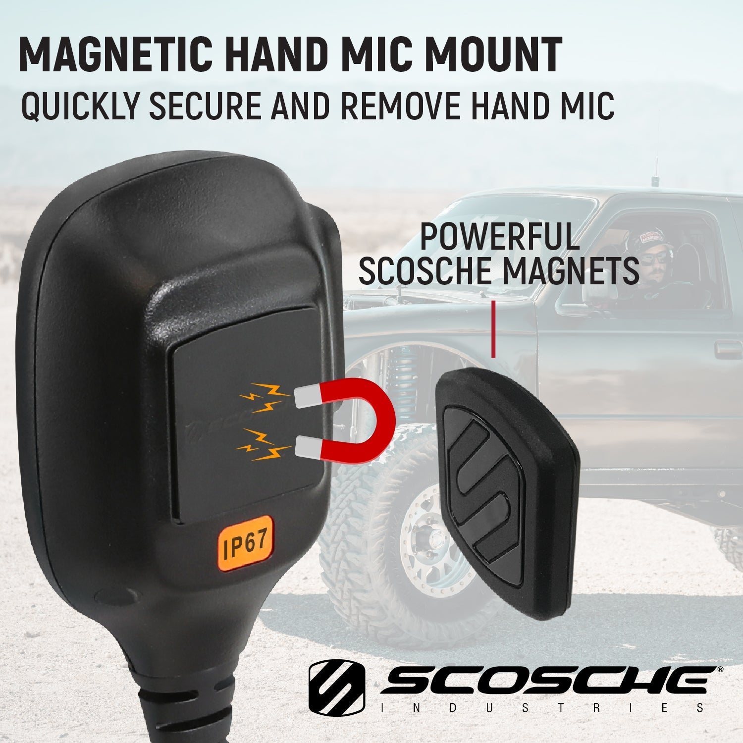Rugged Radios Rugged Radios Hand Mic for G1 Mobile Radio with Scosche MagicMount