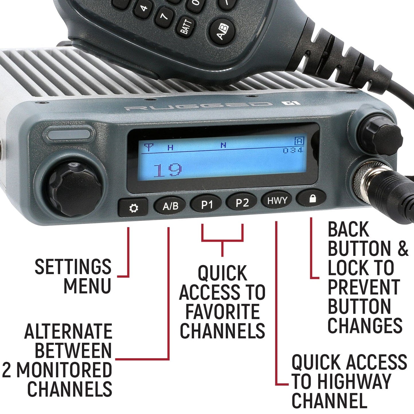 Rugged Radios Rugged G1 Adventure Series Waterproof GMRS Mobile Radio