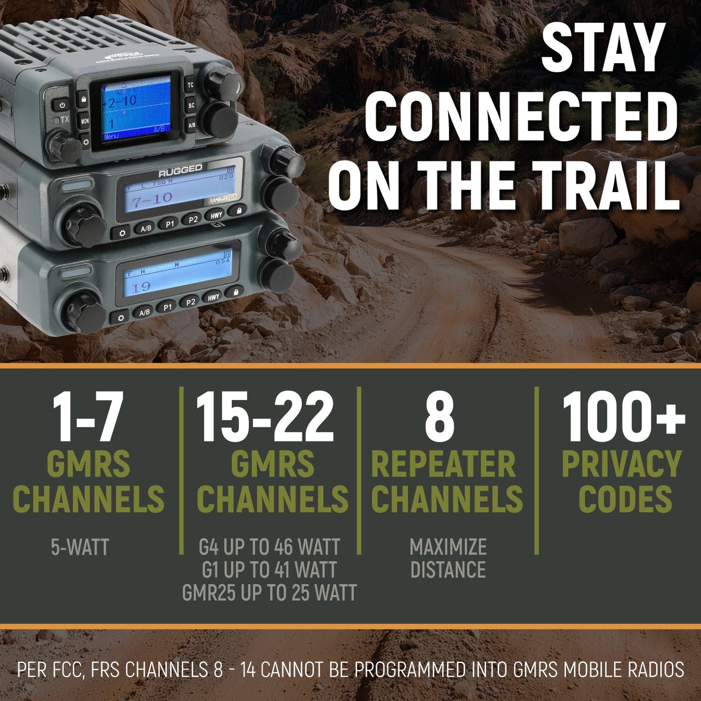 Rugged Radios Rugged Radios GMRS Mobile Radio Kit for Jeep Wrangler JK and JKU