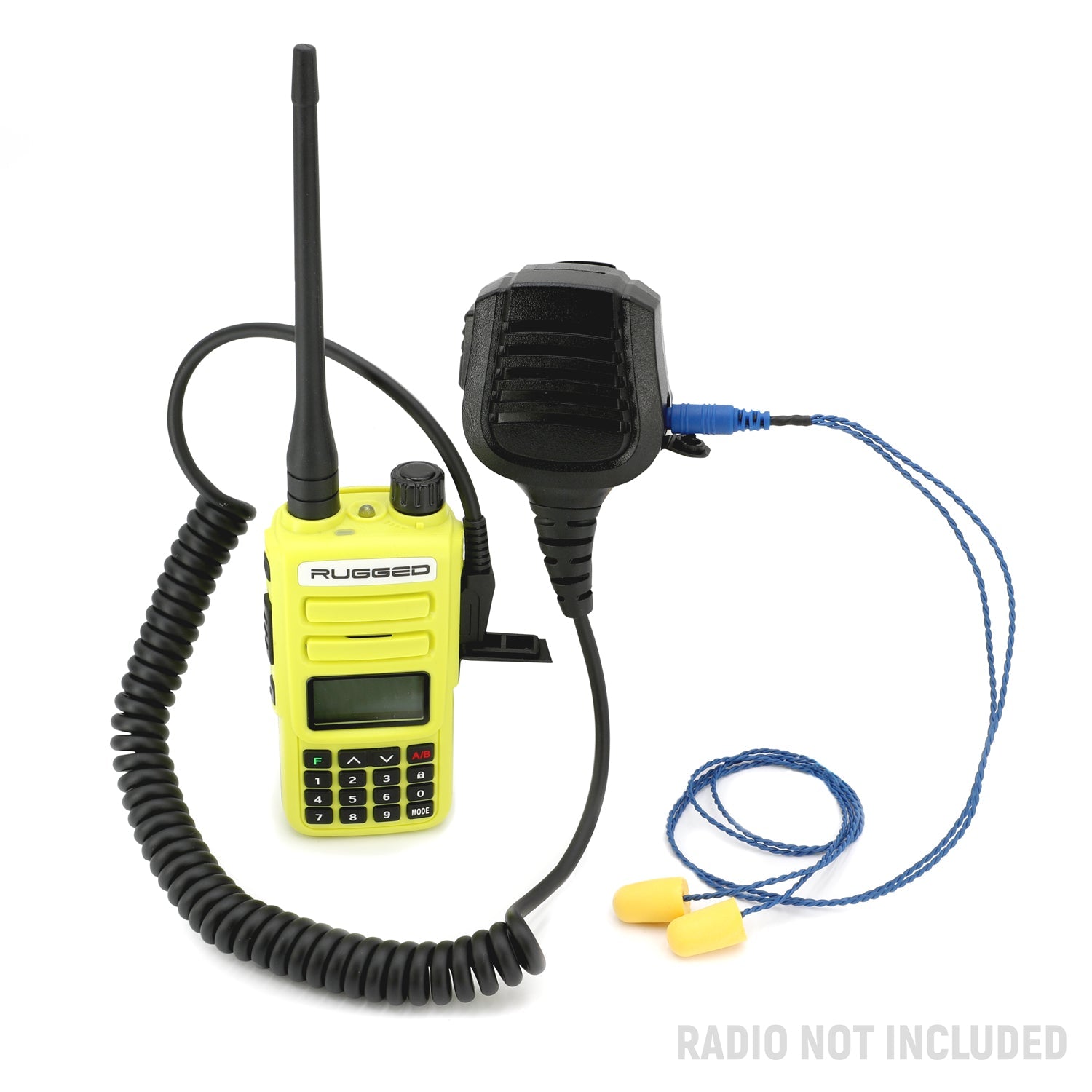 Rugged Radios Rugged Radios Waterproof Hand Speaker Mic and Mono Earbuds BUNDLE