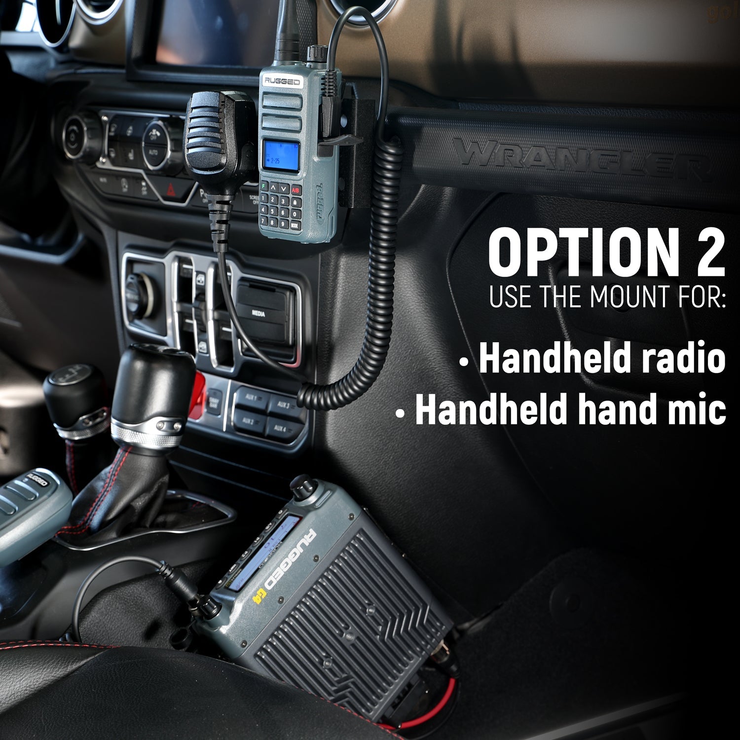 Rugged Radios Rugged Radios Handheld Radio Grab Bar Mount for Jeep Wrangler JK JKU J