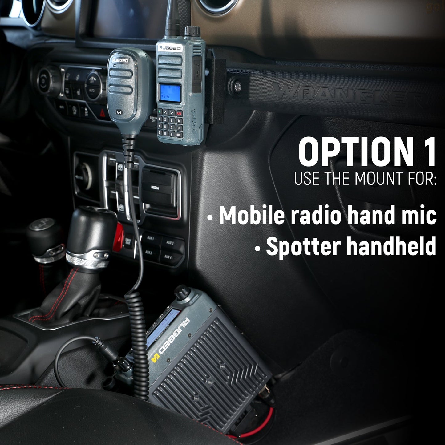 Rugged Radios Rugged Radios Handheld Radio Grab Bar Mount for Jeep Wrangler JK JKU J