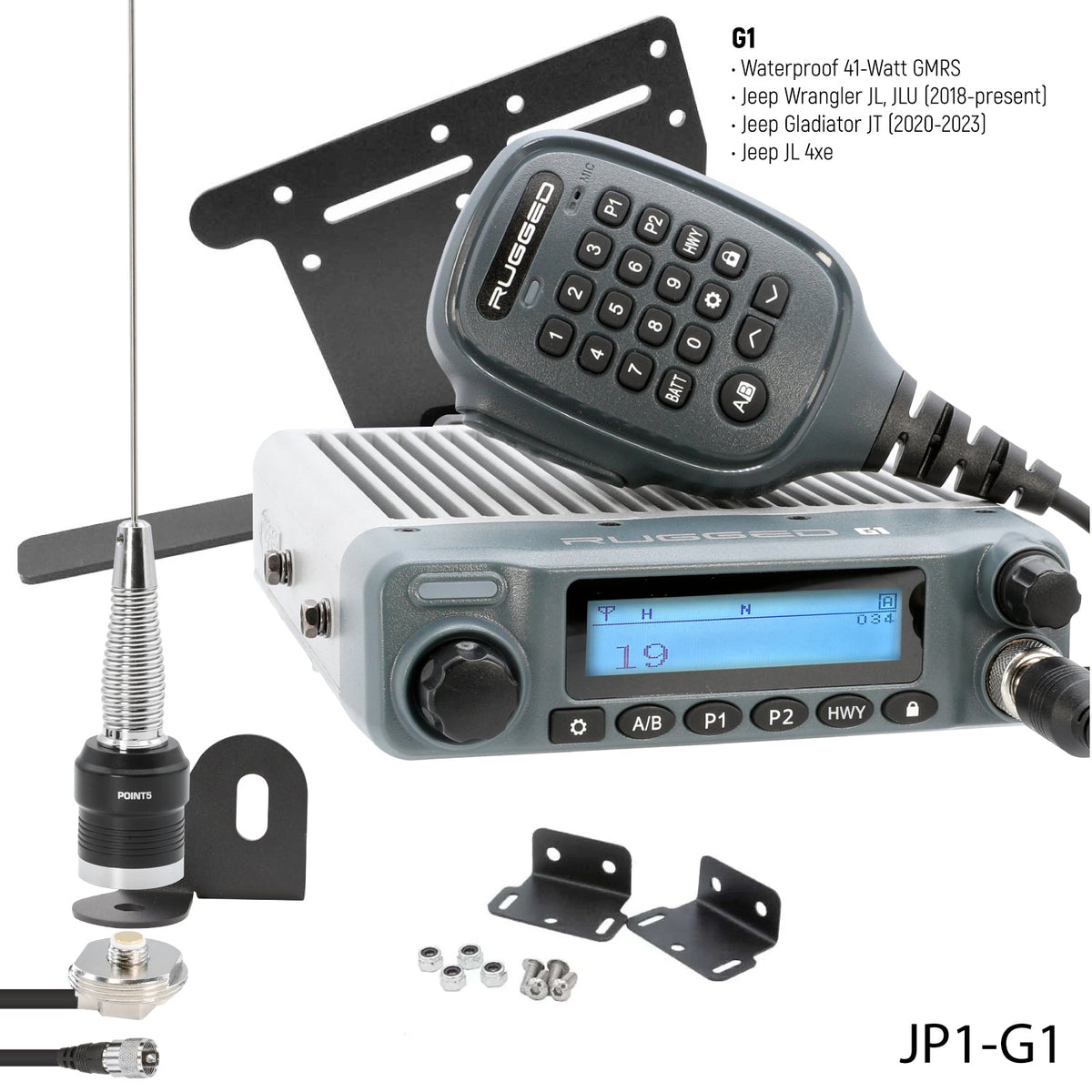 Rugged Radios Rugged Radios GMRS Mobile Radio Kit for Jeep Wrangler JL and Gladiator