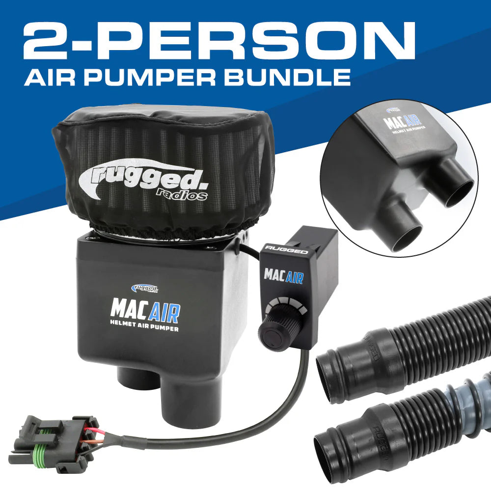 Rugged Radios MAC Air 2-Person Helmet Air Pumper Bundle - High Volume & Dust Control