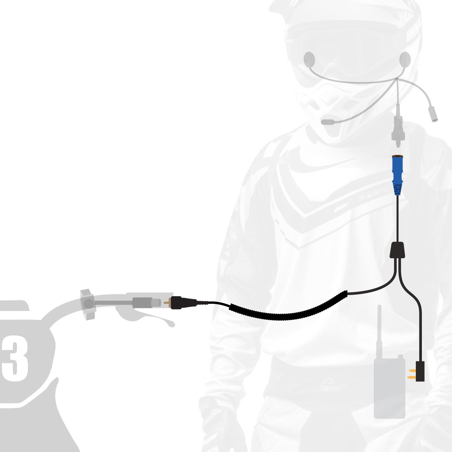 Rugged Radios RUGGED Wired MOTO MAX Motorcycle Harness with Pre-Wired 2-Pin Rugged H