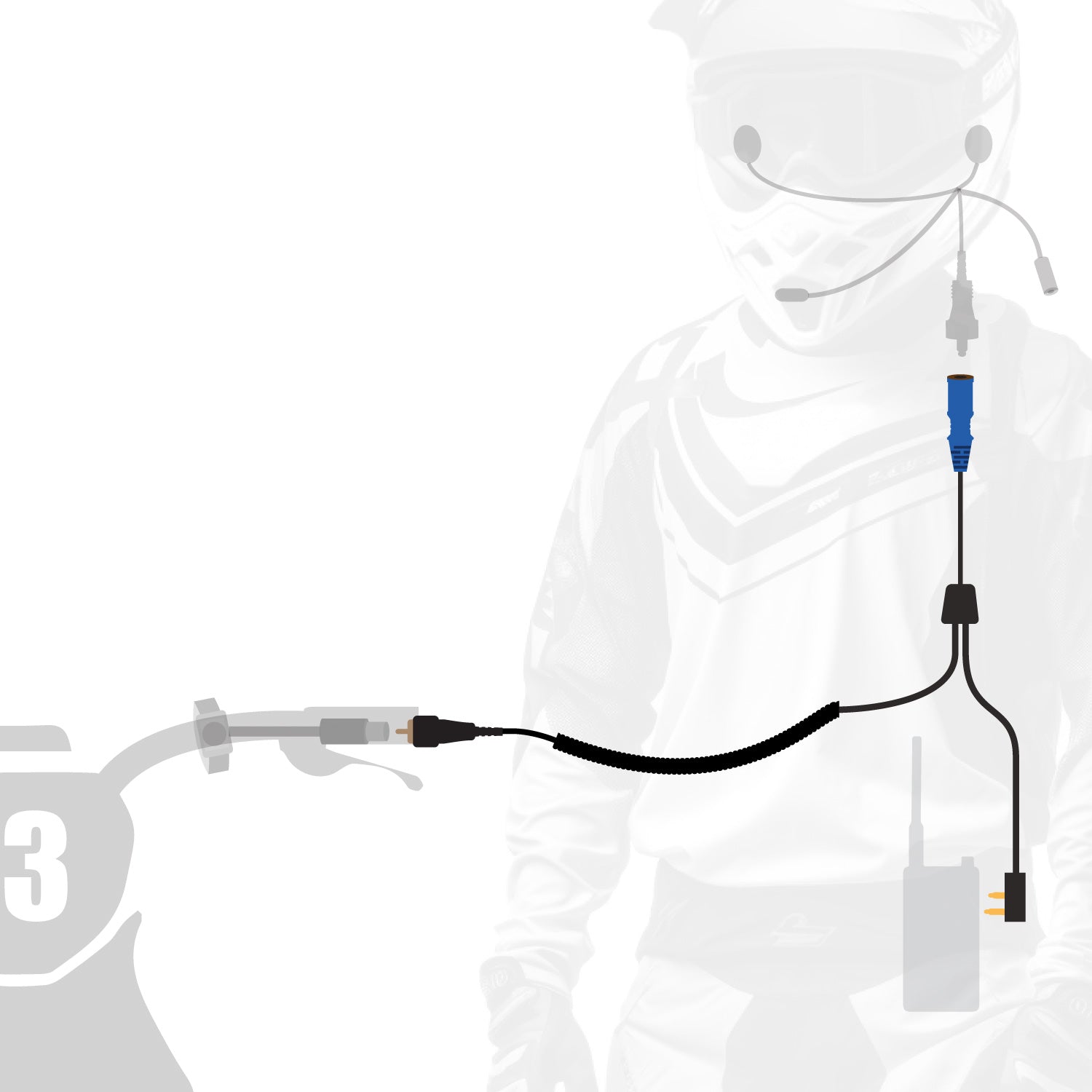 Rugged Radios RUGGED Wired MOTO MAX Motorcycle Harness with Pre-Wired 2-Pin Rugged H