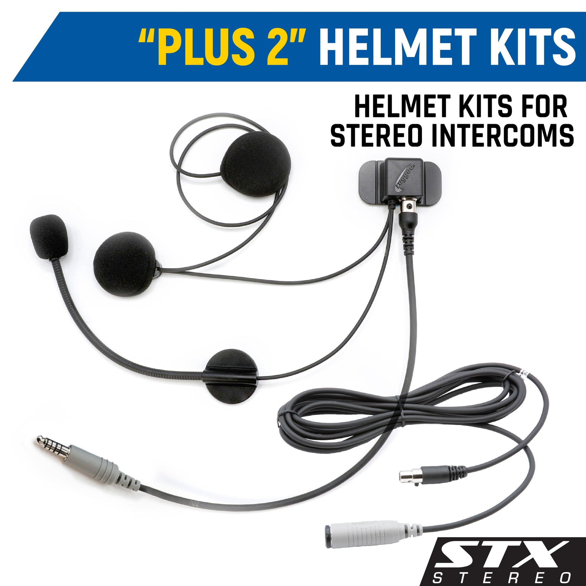 Rugged Radios Rear-Seat Expansion Kit — STX Stereo, Helmet Kits