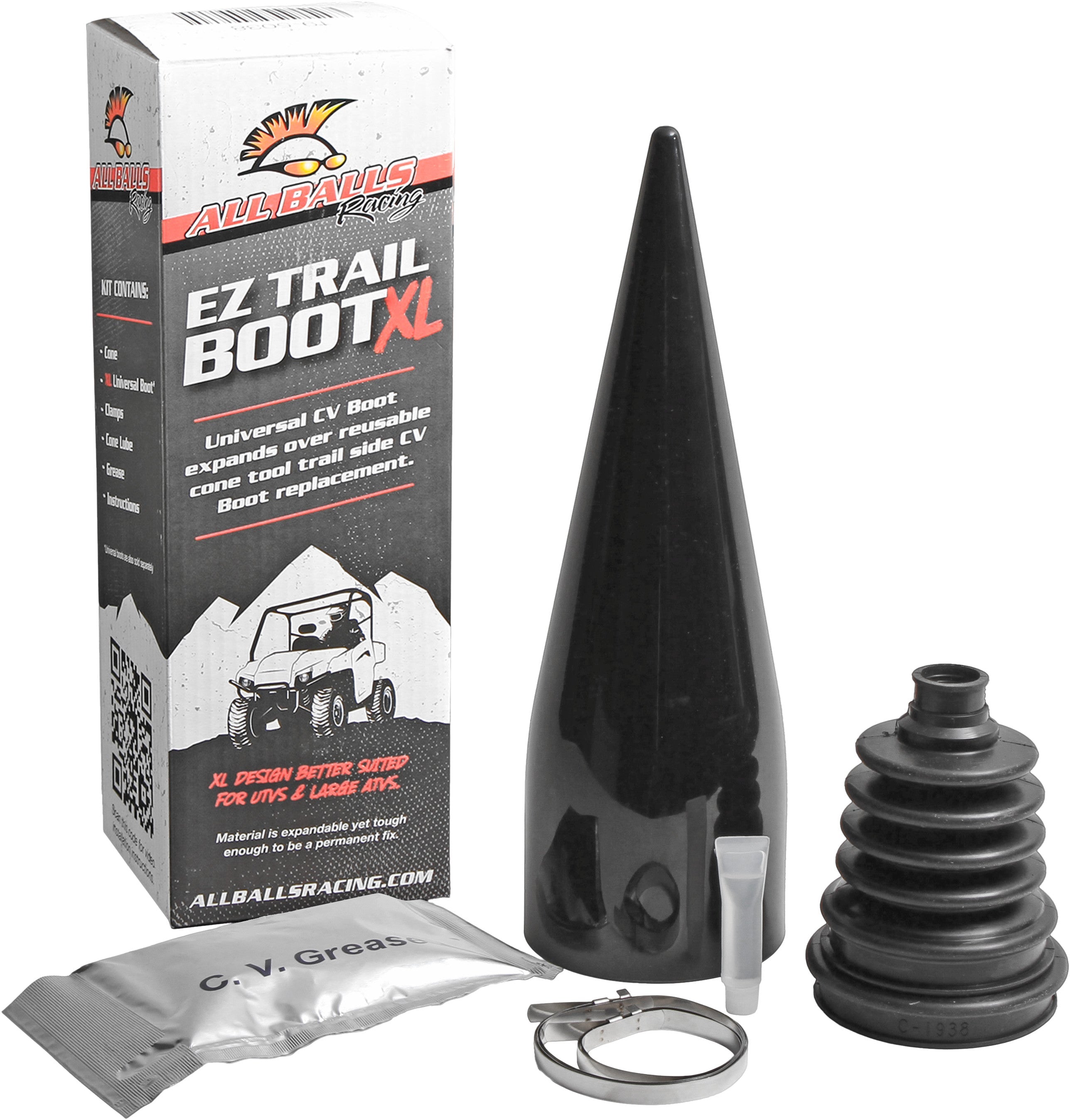 ALL BALLS RACING EZ Trail CV Boot XL Universal Installation Kit for UTV's