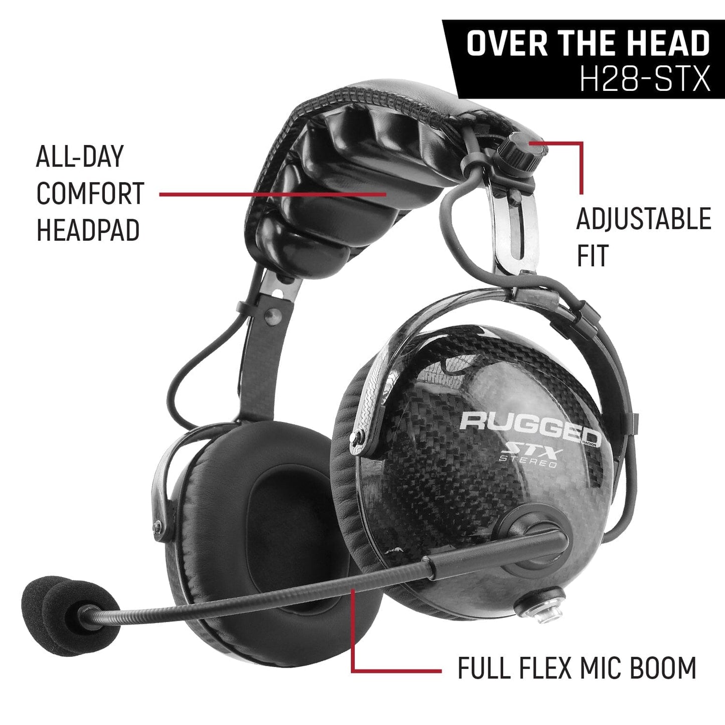 Rugged Radios Rugged Radios H48 AlphaBass Carbon Stereo Headset (BTH) Bass Boost