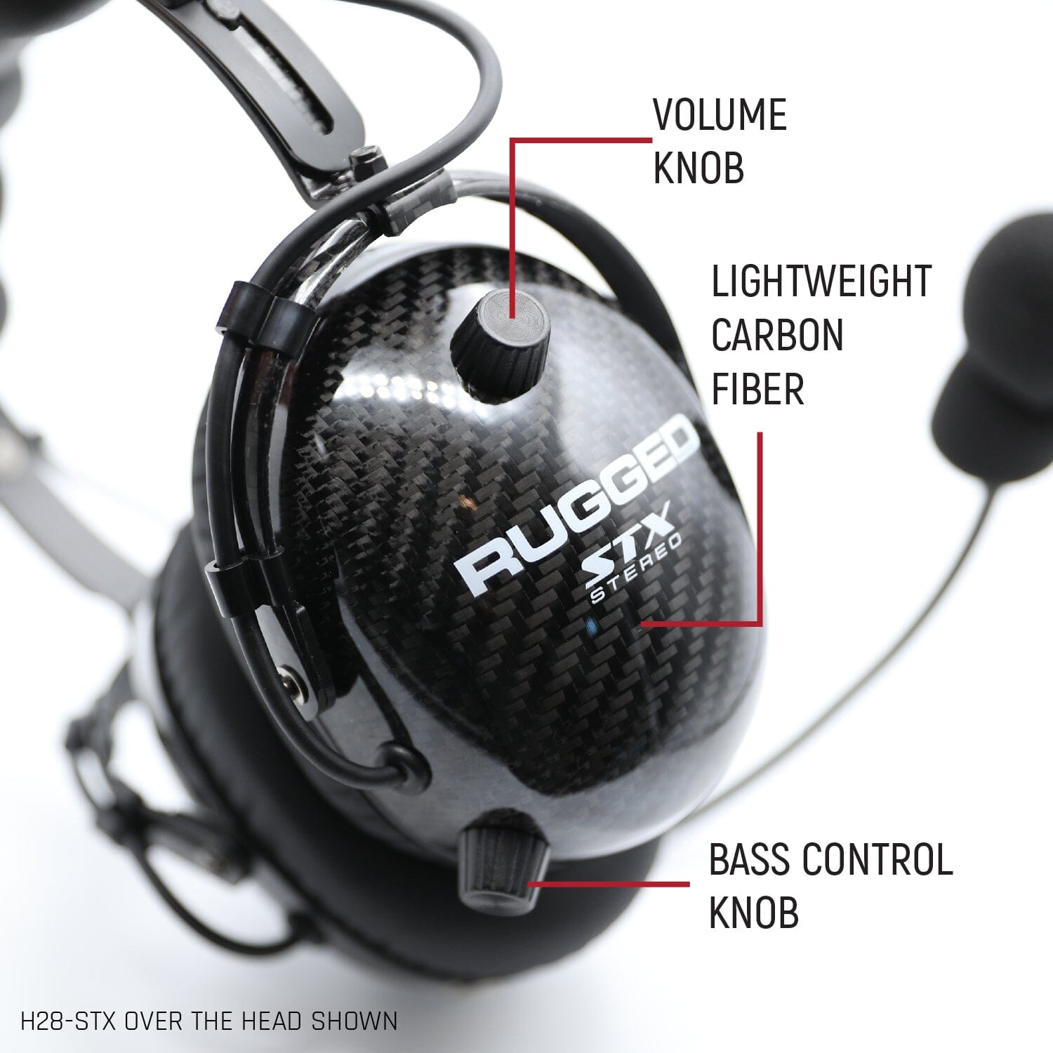 Rugged Radios Rugged Radios H48 AlphaBass Carbon Stereo Headset (BTH) Bass Boost