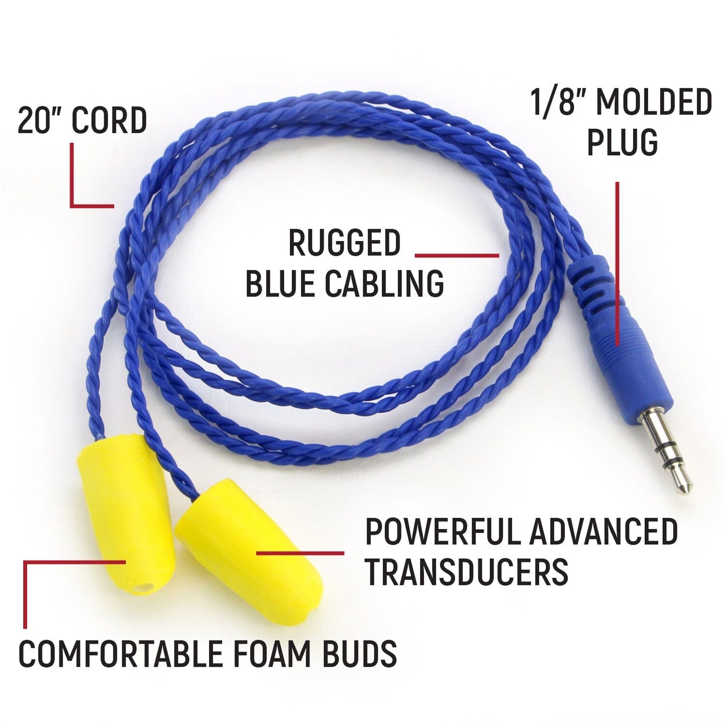 Rugged Radios Rugged Radios AlphaBud Foam Earbud Speakers - Mono and Stereo