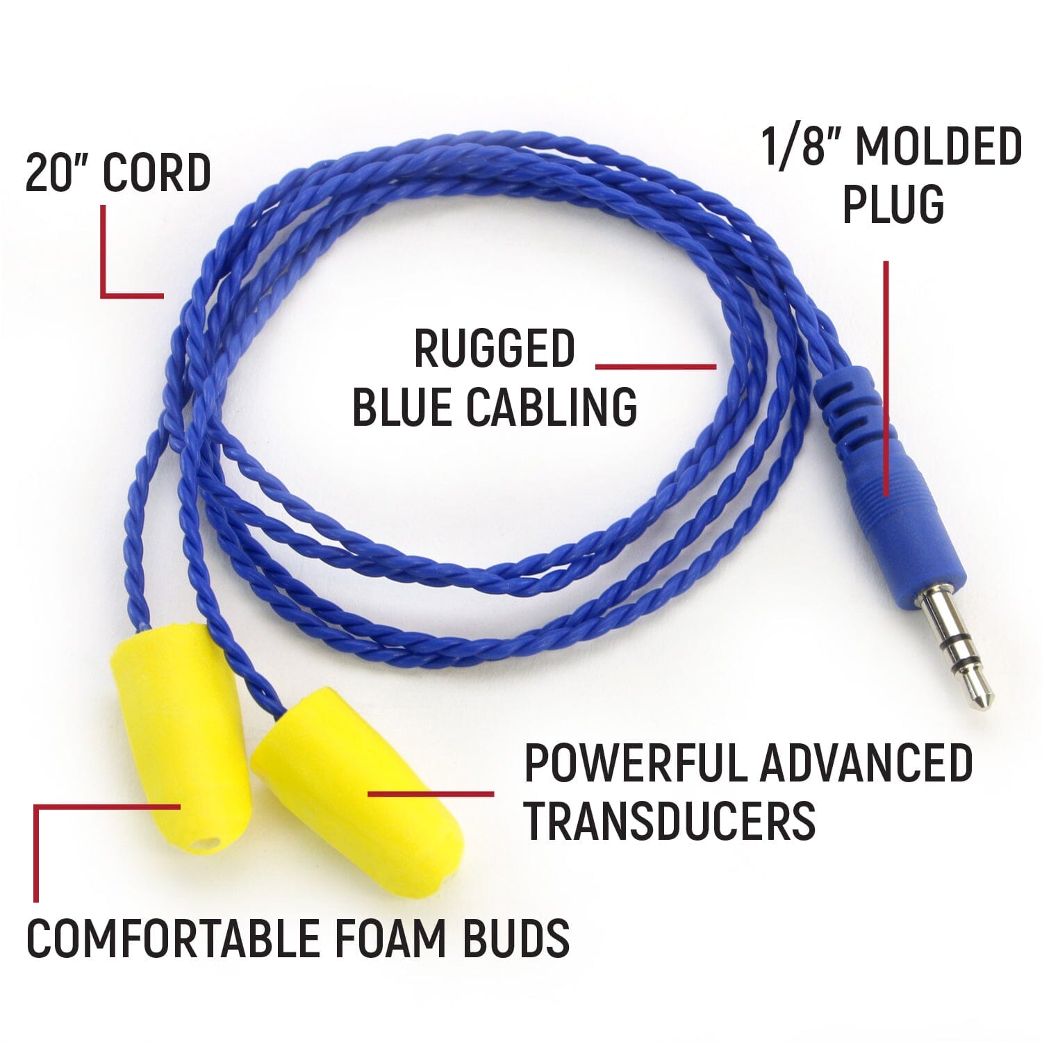 Rugged Radios Rugged Radios AlphaBud Foam Earbud Speakers - Mono and Stereo