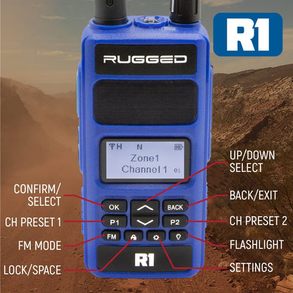 Rugged Radios Rugged R1 Handheld Radio Bundle with Long-Range Antenna