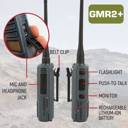 Rugged Radios Rugged GMR2 PLUS Handheld Radio with Hand Mic