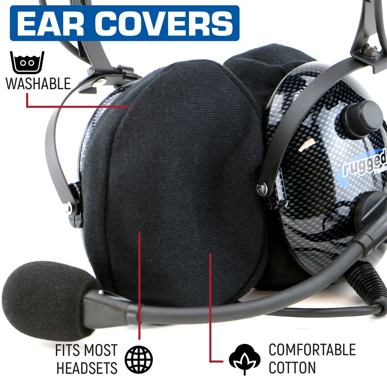 Rugged Radios Rugged Radios Cloth Ear Covers for Headsets
