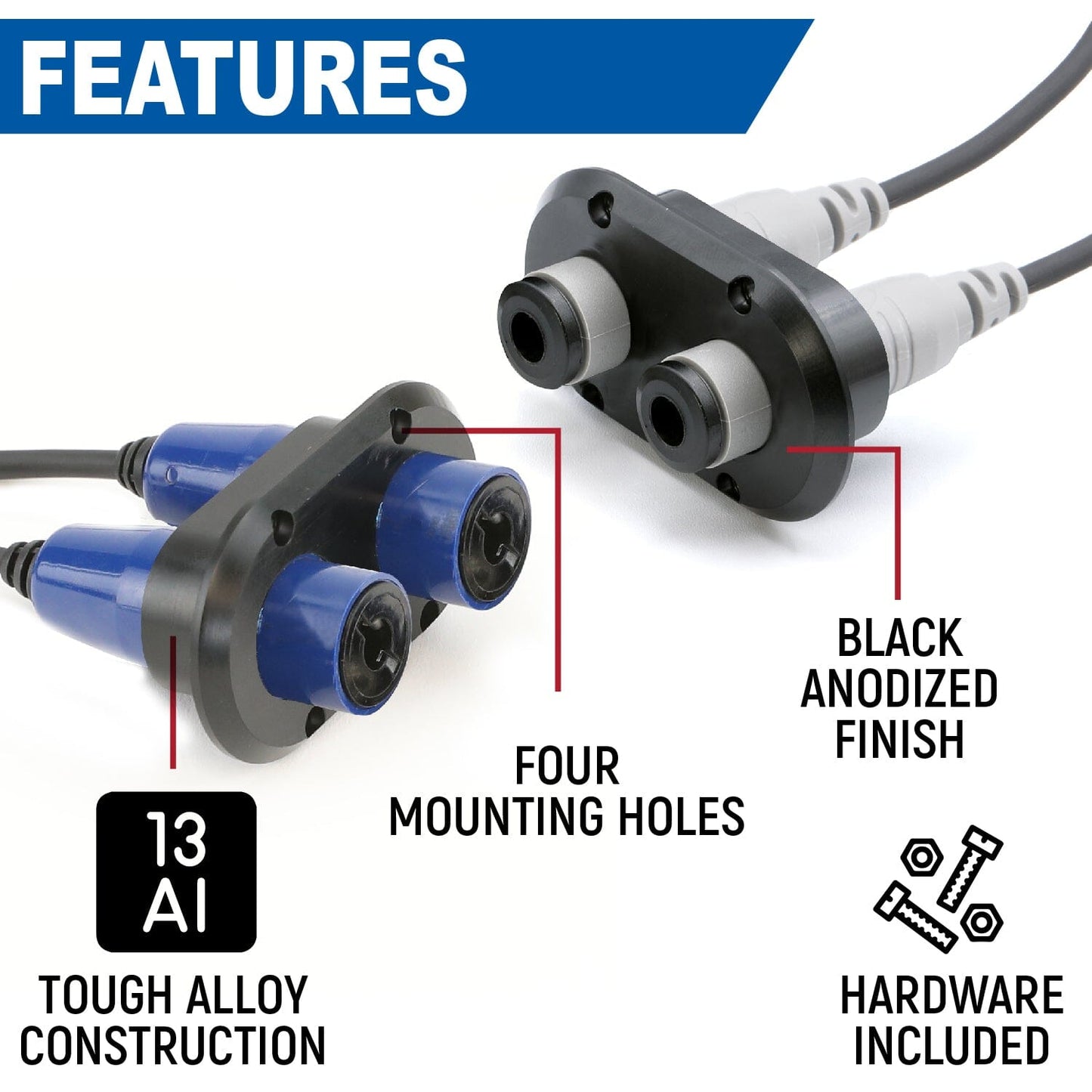 Rugged Radios Rugged Radios Dual Headset / Helmet Jack Flush Mount