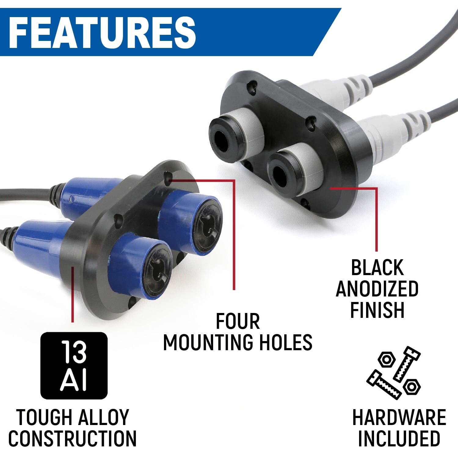 Rugged Radios Rugged Radios Dual Headset / Helmet Jack Flush Mount