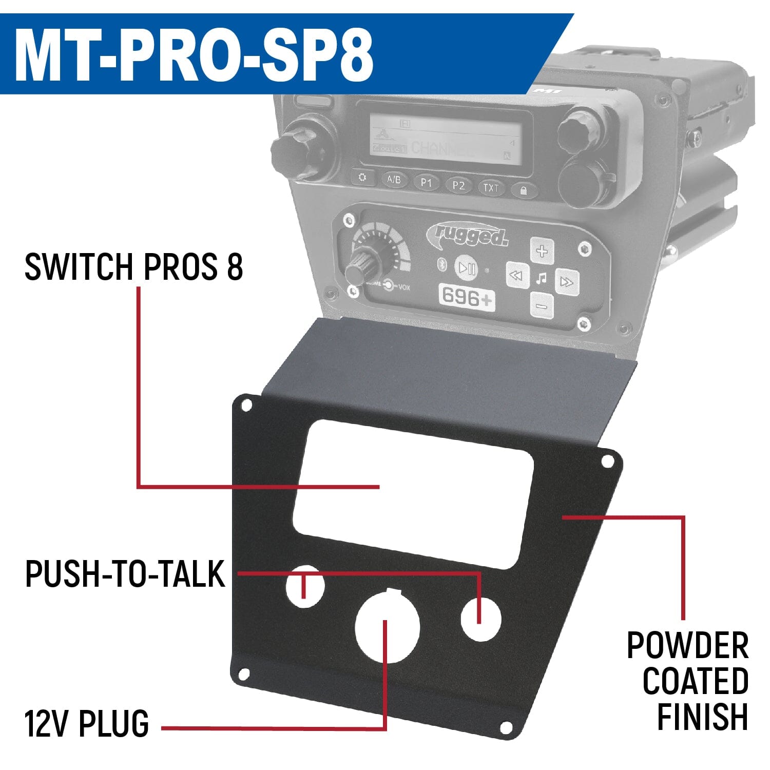 Rugged Radios Rugged Radios Lower Accessory Panel for Polaris RZR PRO XP RZR Turbo R