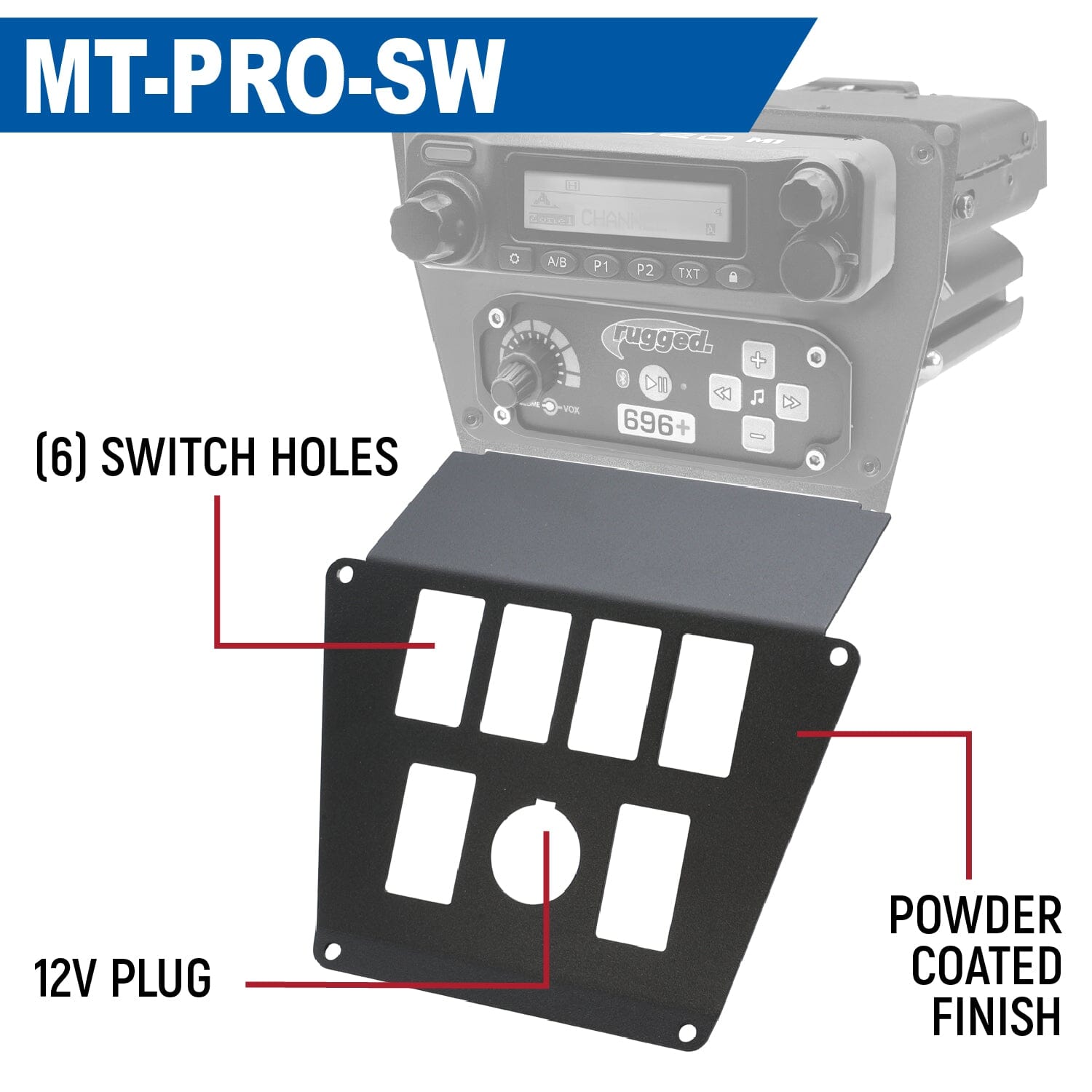 Rugged Radios Rugged Radios Lower Accessory Panel for Polaris RZR PRO XP RZR Turbo R