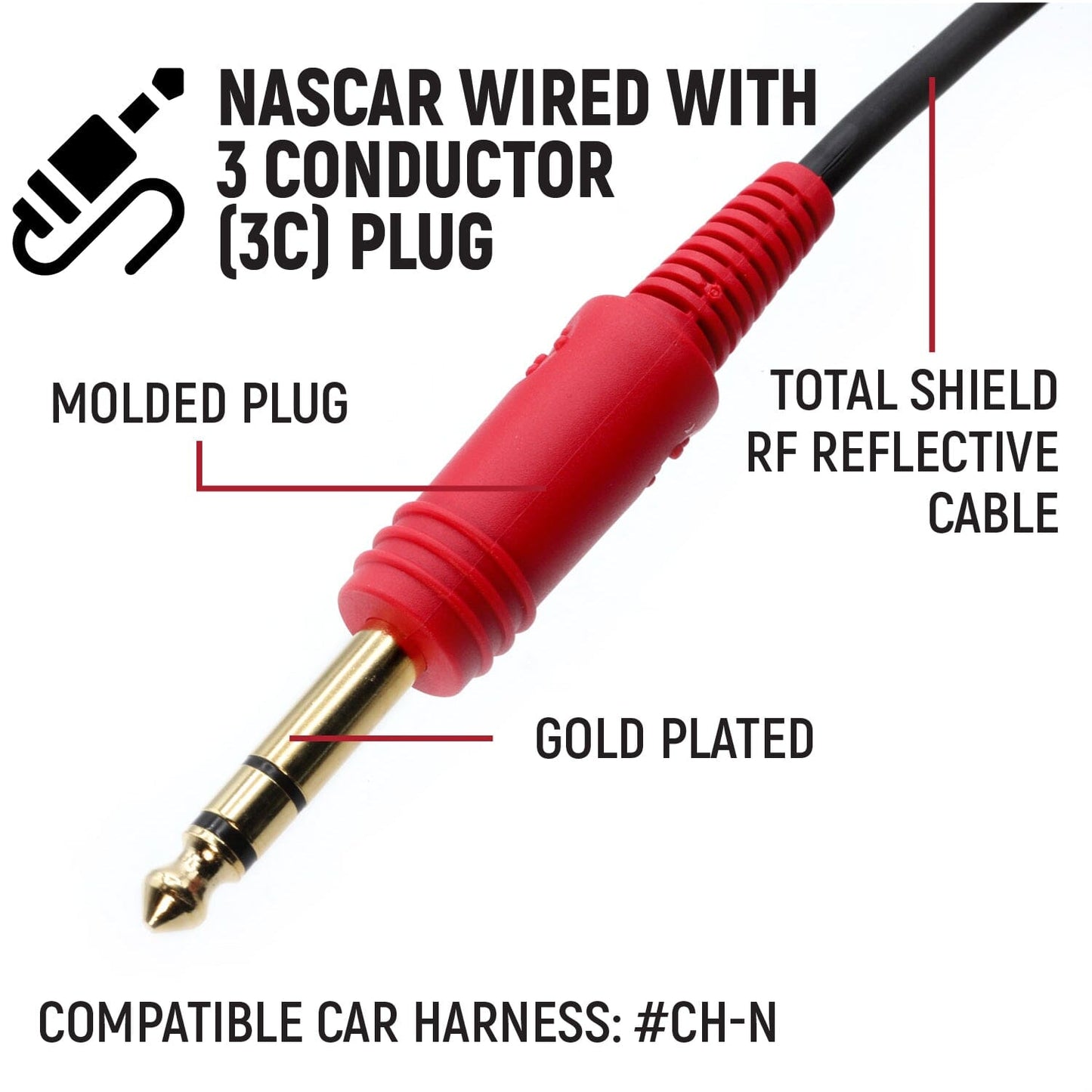 Rugged Radios Rugged Radios 3C NASCAR Helmet Kit - Straight Cord & Mic