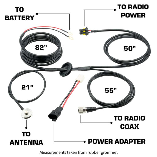 Rugged Radios Rugged Radios Power and Antenna Cable Harness for Jeep JT JL